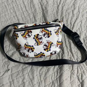 loungefly mickey mouse rainbow fanny pack